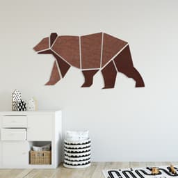 Room Kids Place Bear | Bruin-donkerbruin | Kinderkamer | Geluidsabsorberend PET-vilt wandbekleding