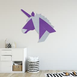 Room Kids Place Unicorn | Lichtgrijs-violet | Kinderkamer | Geluidsabsorberend PET-vilt wandbekleding