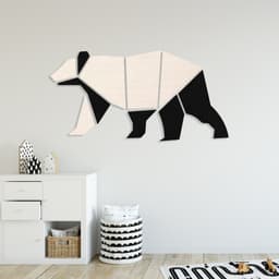 Room Kids Place Bear | Beige-zwart | Kinderkamer | Geluidsabsorberend PET-vilt wandbekleding