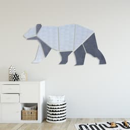 Room Kids Place Bear | Light grey-dark grey | Children's room | Sound-absorbing PET felt wallcovering
