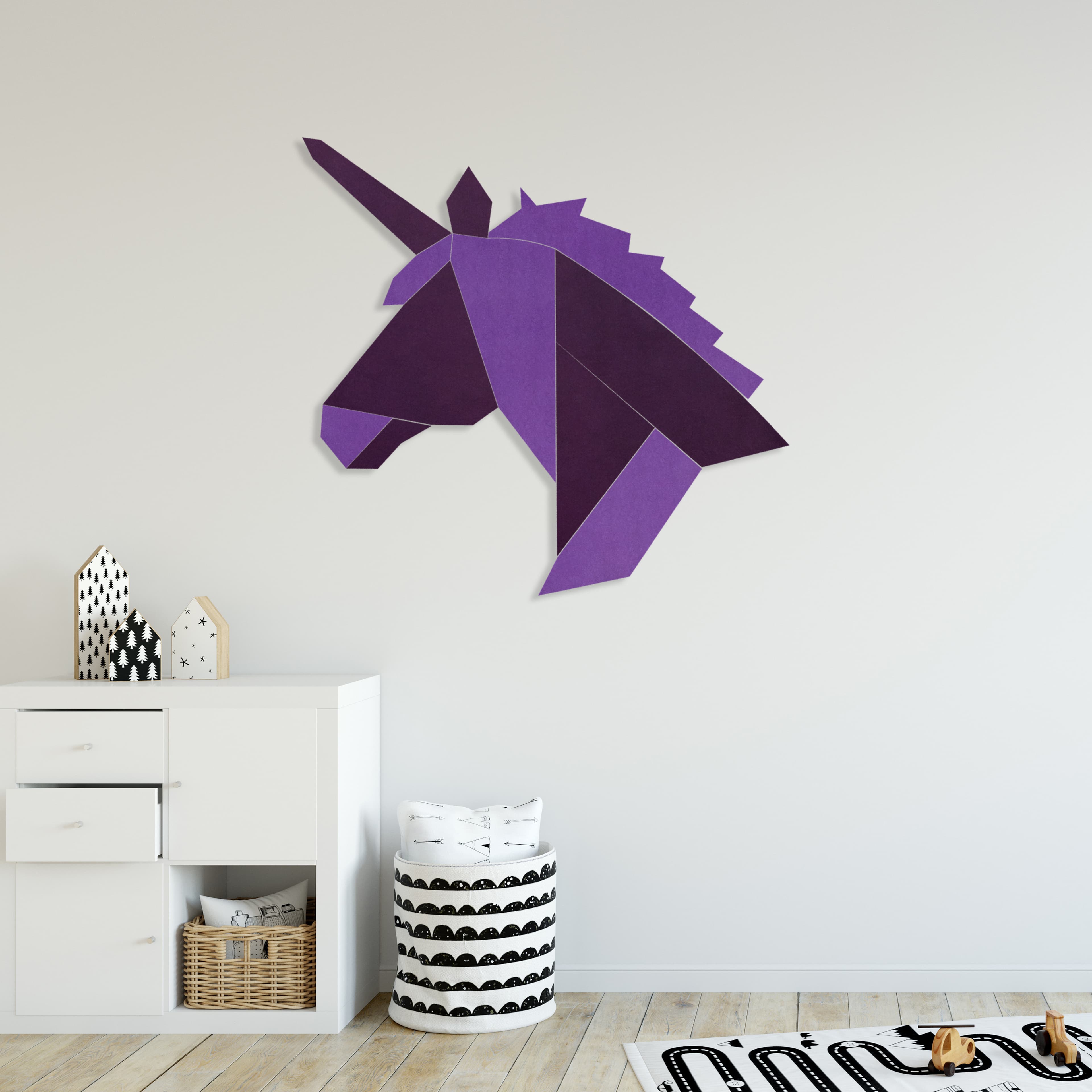 Room Kids Place Unicorn | Violet-paars | Kinderkamer | Geluidsabsorberend PET-vilt wandbekleding