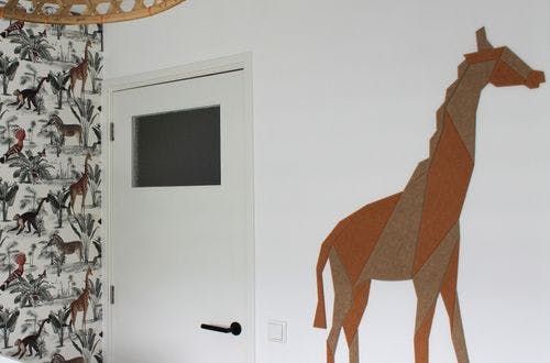 Kids Place Giraffe kinderkamer vierkant | Kinderkamer | Geluidsabsorberend PET-vilt wandbekleding